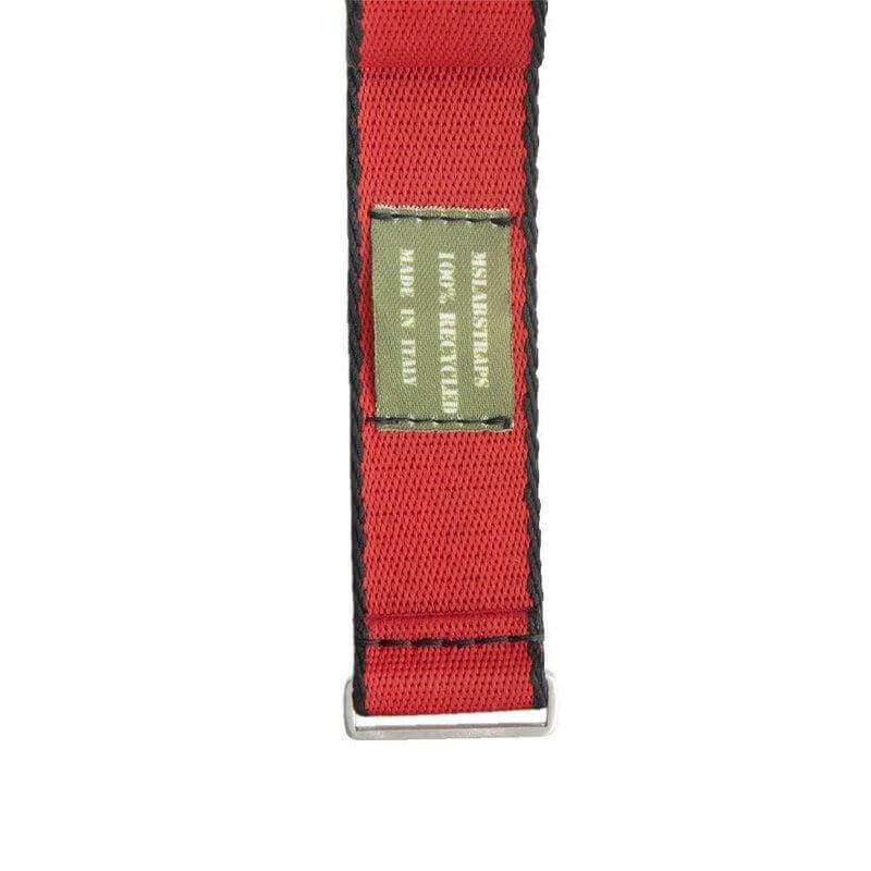 Eco-Friendly Nylon Military Watch Strap -  Red Black Borders - Recycled NATO straps- Milano Straps