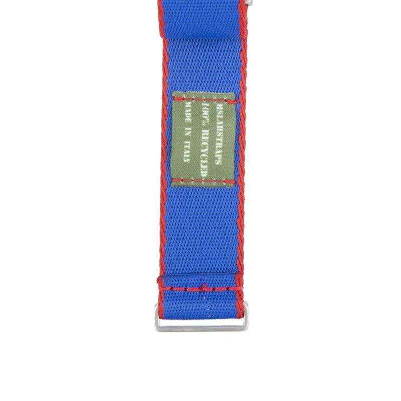 Eco-Friendly Nylon Military Watch Strap -  Royal Blue Red Borders - Recycled NATO straps- Milano Straps