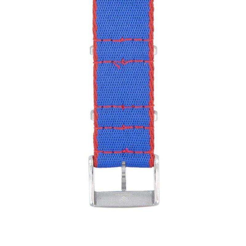 Eco-Friendly Nylon Military Watch Strap -  Royal Blue Red Borders - Recycled NATO straps- Milano Straps