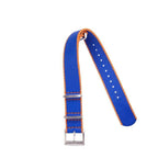 Eco-Friendly Nylon Military Watch Strap -  Royal Blue Orange Borders - Recycled Military Watch Straps- Milano Straps