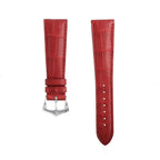 Cinturino alligatore rosso 20mm water resistant, cucitura sur-ton, Made in Italy — Milano Straps