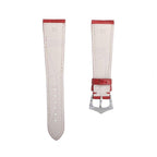Cinturino alligatore rosso 20mm water resistant, cucitura sur-ton, Made in Italy — Milano Straps