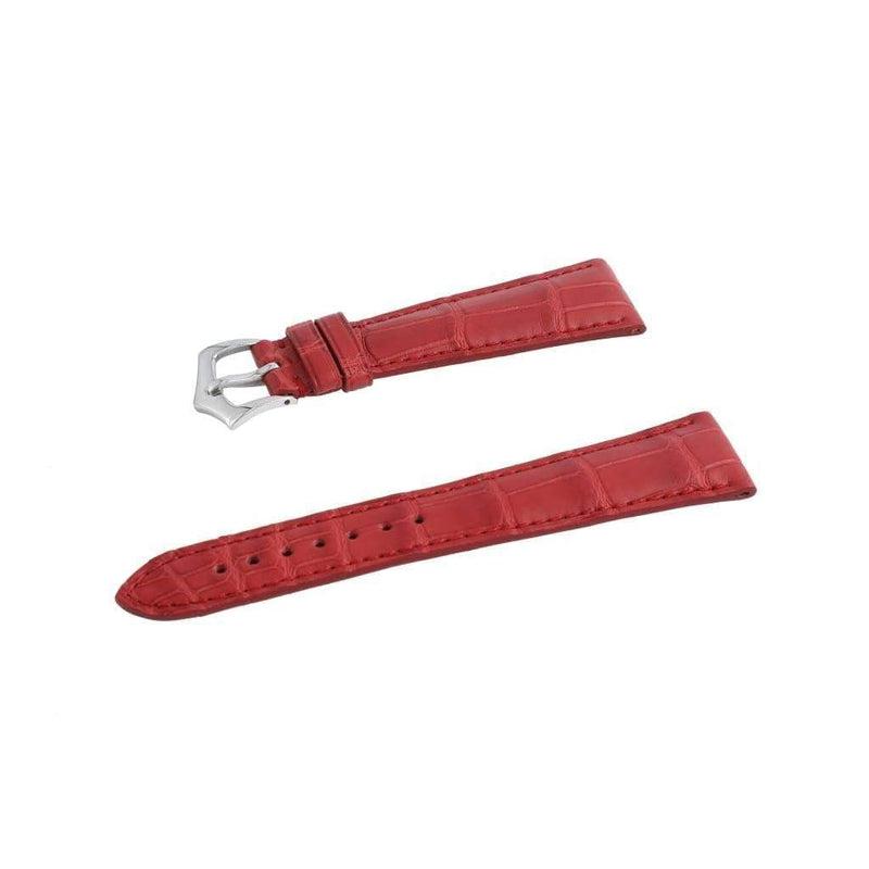 Cinturino alligatore rosso 20mm water resistant, cucitura sur-ton, Made in Italy — Milano Straps