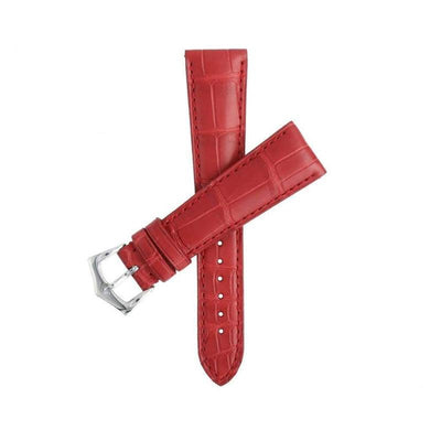 Cinturino alligatore rosso 20mm water resistant, cucitura sur-ton, Made in Italy — Milano Straps