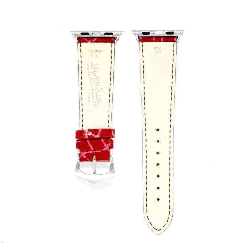 Red Batik Apple Watch Band - Apple Watch Leather Straps- Milano Straps