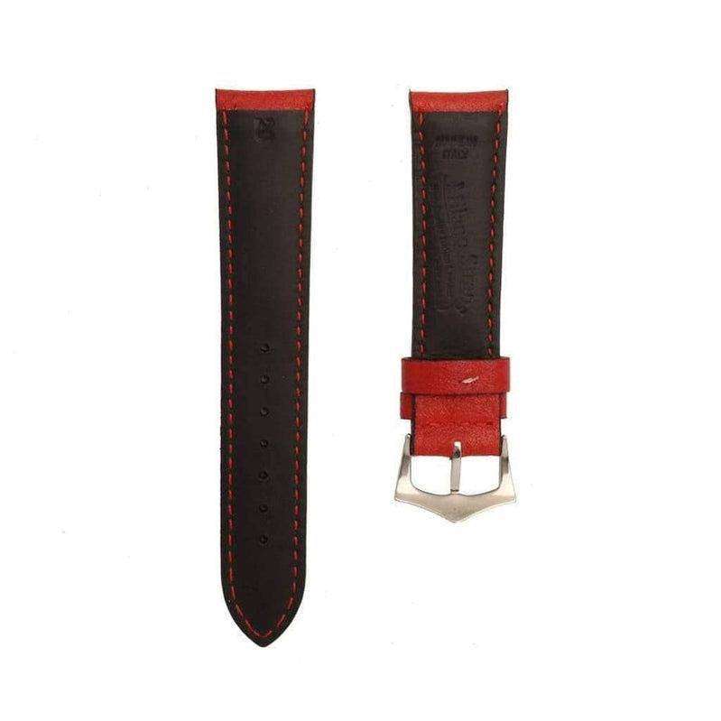 Red Leather Watch Strap - Leather strap- Milano Straps