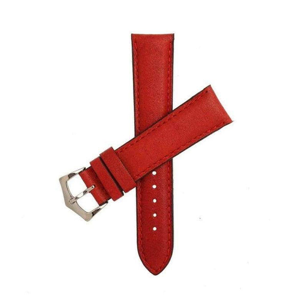 Cinturino in vitello box rosso 20mm con imbottitura leggera Made in Italy — Milano Straps