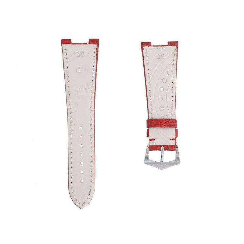 Red Matt Genuine Alligator Watch Strap Patek Philippe Compatible - Alligator Strap- Milano Straps
