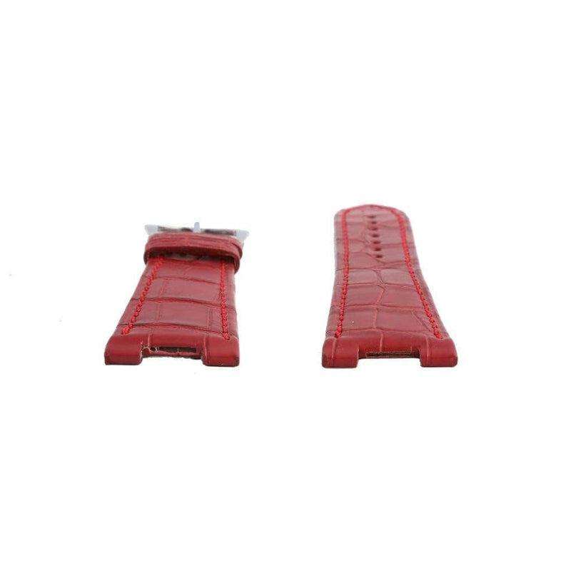 Red Matt Genuine Alligator Watch Strap Patek Philippe Compatible - Alligator Strap- Milano Straps