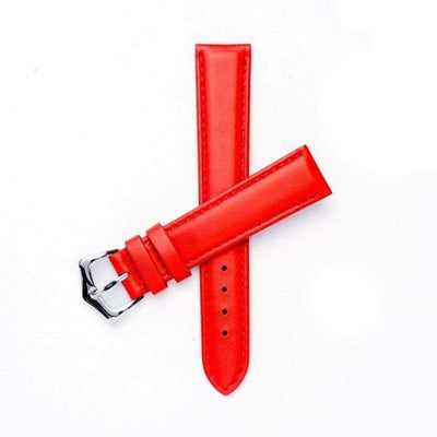 Cinturino nappa rosso in pelle italiana 16-18mm artigianale Made in Italy — Milano Straps