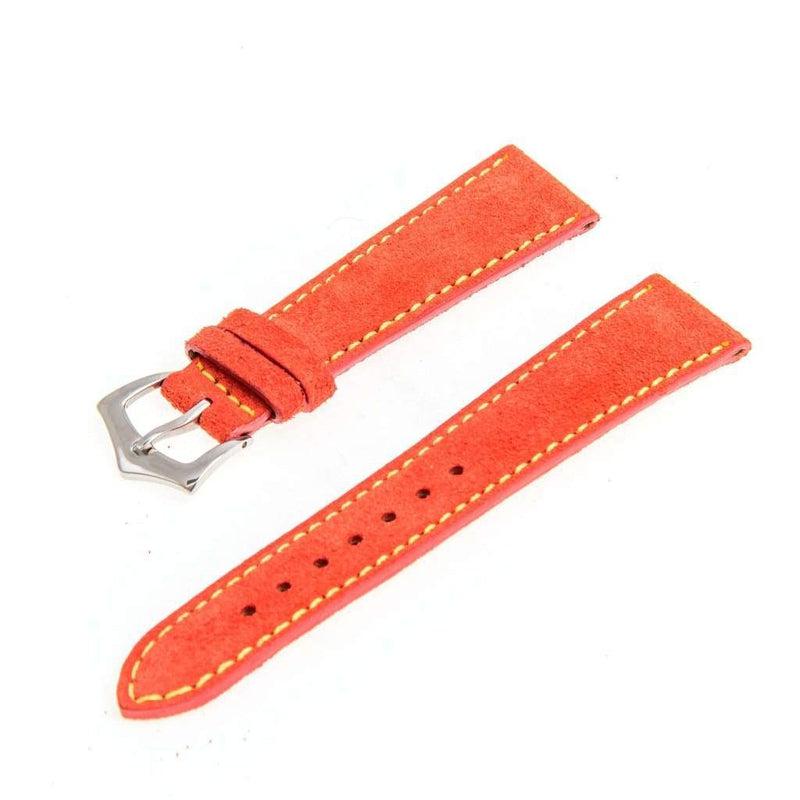 Cinturino suede rosso 20mm con cuciture artigianali Made in Italy — Milano Straps