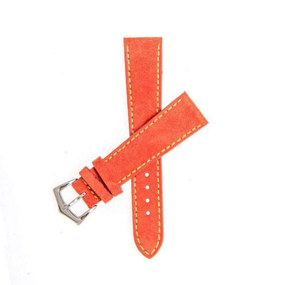 Cinturino suede rosso 20mm con cuciture artigianali Made in Italy — Milano Straps