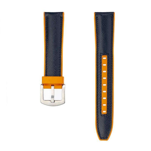 Cinturino caucciù nero saffiano 6mm con fodera in caoutchouc naturale e quick-release — Milano Straps
