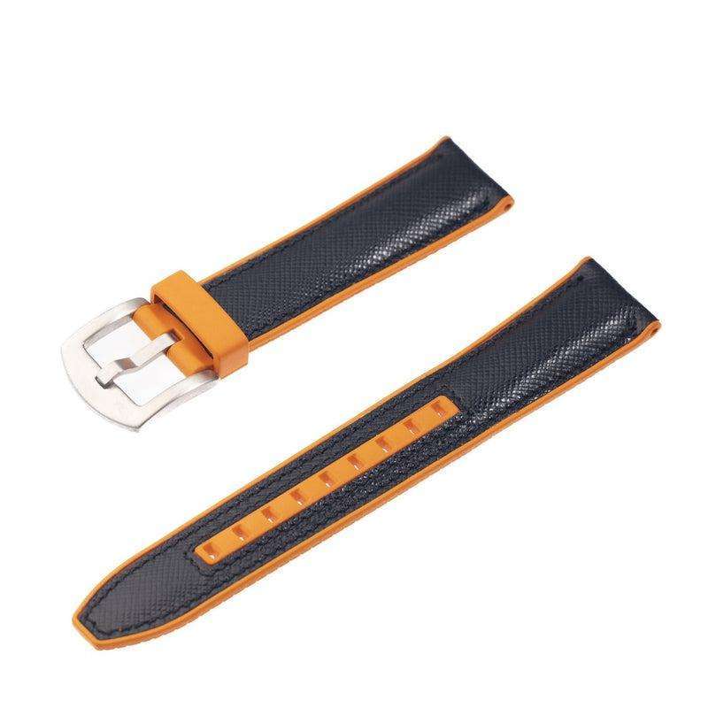 Rubber Black Saffiano - Rubber Strap- Milano Straps