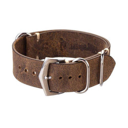 Bracelet militaire vintage en cuir marron 20mm finition vieillie sans coutures — Milano Straps