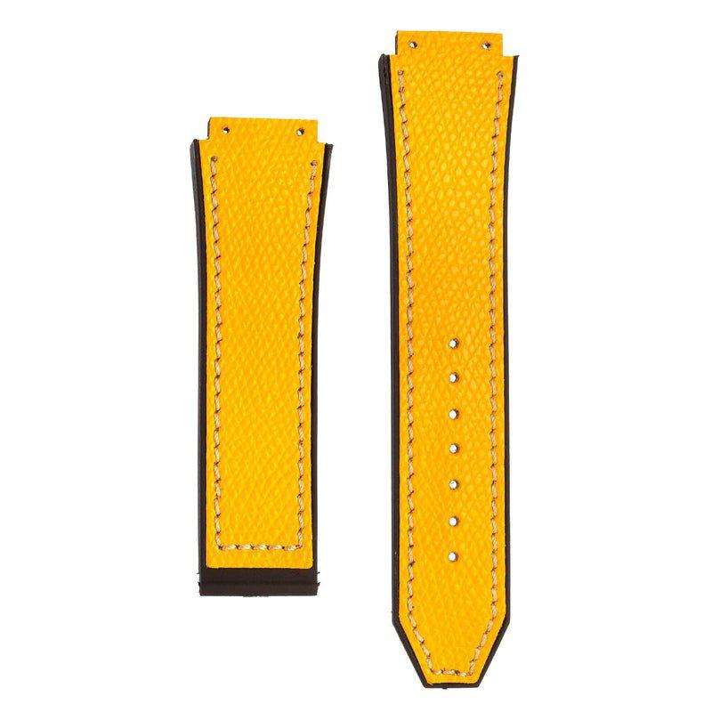 Cinturino pelle italiana martellata gialla per Hublot Big Bang — Milano Straps