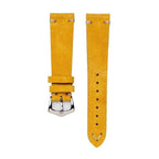 Yellow Suede Vintage Leather Watch Strap - Suede strap- Milano Straps