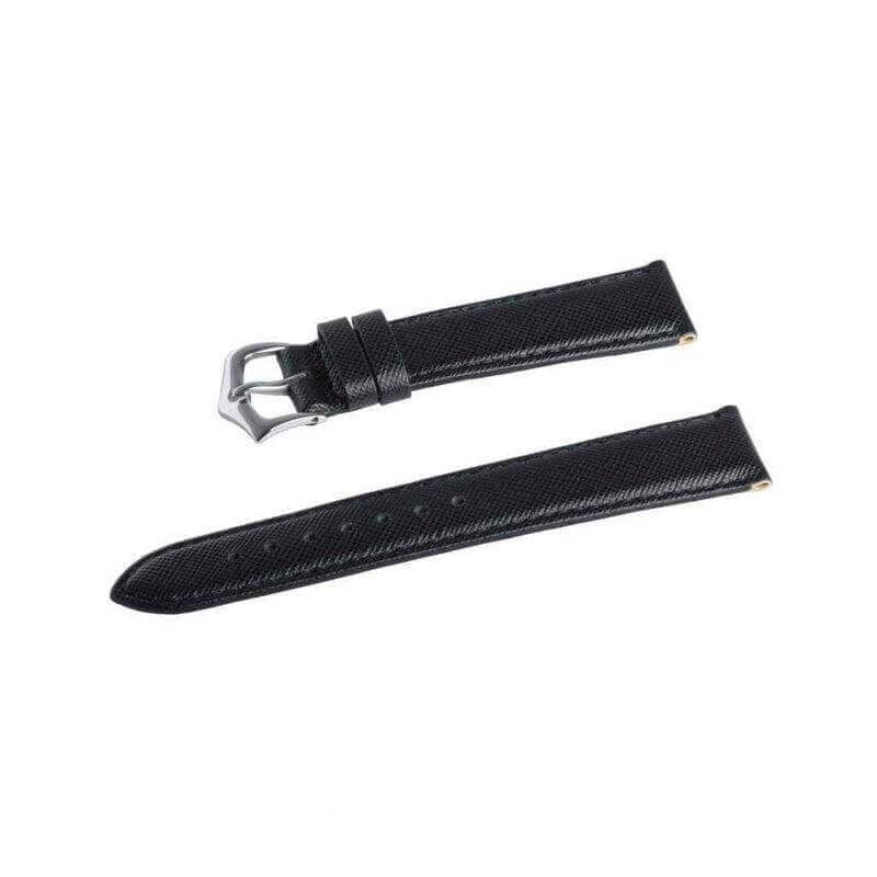 Cinturino Apple Watch in pelle saffiano nera 20-22mm cuciture ton sur ton Made in Italy — Milano Straps
