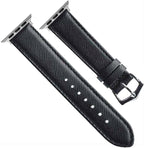 Cinturino Apple Watch in pelle saffiano nera 20-22mm cuciture ton sur ton Made in Italy — Milano Straps