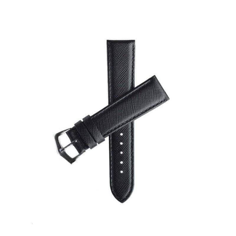 Cinturino Apple Watch in pelle saffiano nera 20-22mm cuciture ton sur ton Made in Italy — Milano Straps