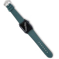 Cinturino Apple Watch in pelle saffiano verde 20-22mm cuciture ton sur ton, artigianale Made in Italy — Milano Straps