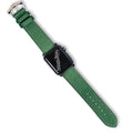 Cinturino Apple Watch in vitello martellato verde con cuciture ecru 20-22mm — Milano Straps