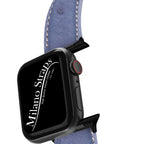 Cinturino Apple Watch in pelle di struzzo azzurro polvere 20mm artigianale Made in Italy — Milano Straps