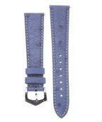 Cinturino Apple Watch in pelle di struzzo azzurro polvere 20mm artigianale Made in Italy — Milano Straps