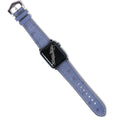 Cinturino Apple Watch in pelle di struzzo azzurro polvere 20mm artigianale Made in Italy — Milano Straps