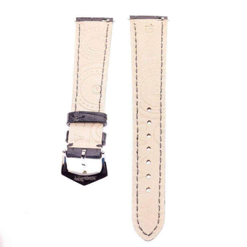 Apple Watch Leather Band ™ Matt Black Alligator Watch Strap - Apple Watch Alligator Bands- Milano Straps