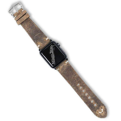 Cinturino Apple Watch in pelle Mohawk Vintage 20-22mm, spessore 2,5mm, Made in Italy — Milano Straps