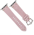 Cinturino Apple Watch in camoscio rosa 20-22mm con cuciture vintage, artigianale Made in Italy — Milano Straps