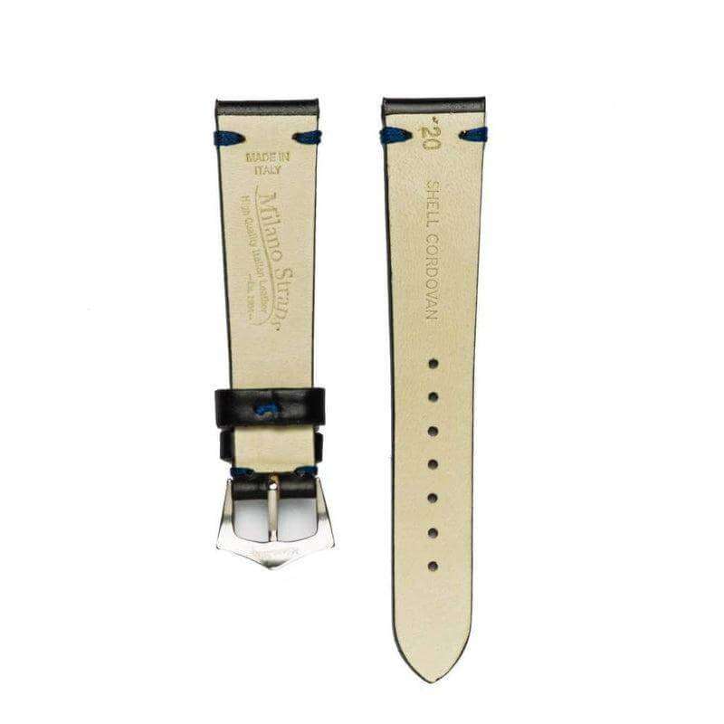 Black Blue Cordovan Leather Watch Strap - Leather strap- Milano Straps