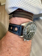 Black "Rally" Leather Watch Strap - Leather strap- Milano Straps