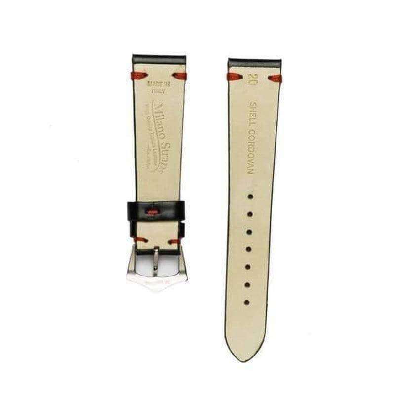 Black Red Cordovan Leather Watch Strap - Leather strap- Milano Straps