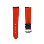 Black & Red "Driver" Leather Watch Strap - Leather strap- Milano Straps
