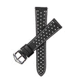 Cinturino pelle vitello pieno fiore bianco e nero Driver — disponibile 18-24mm — Milano Straps