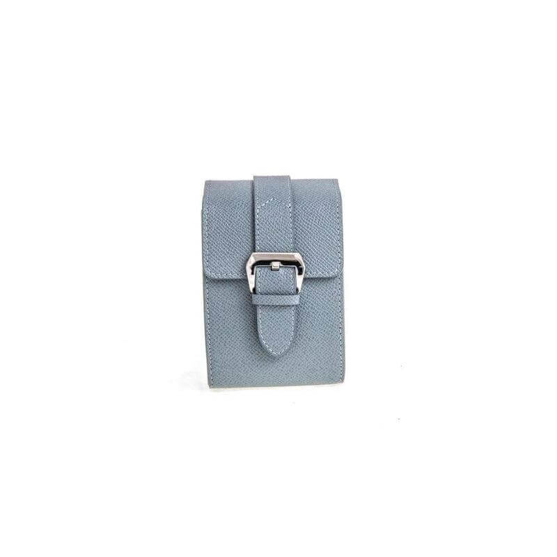 Travel case triangolare in pelle Epsom grigia per un orologio — Casati Milano per Milano Straps