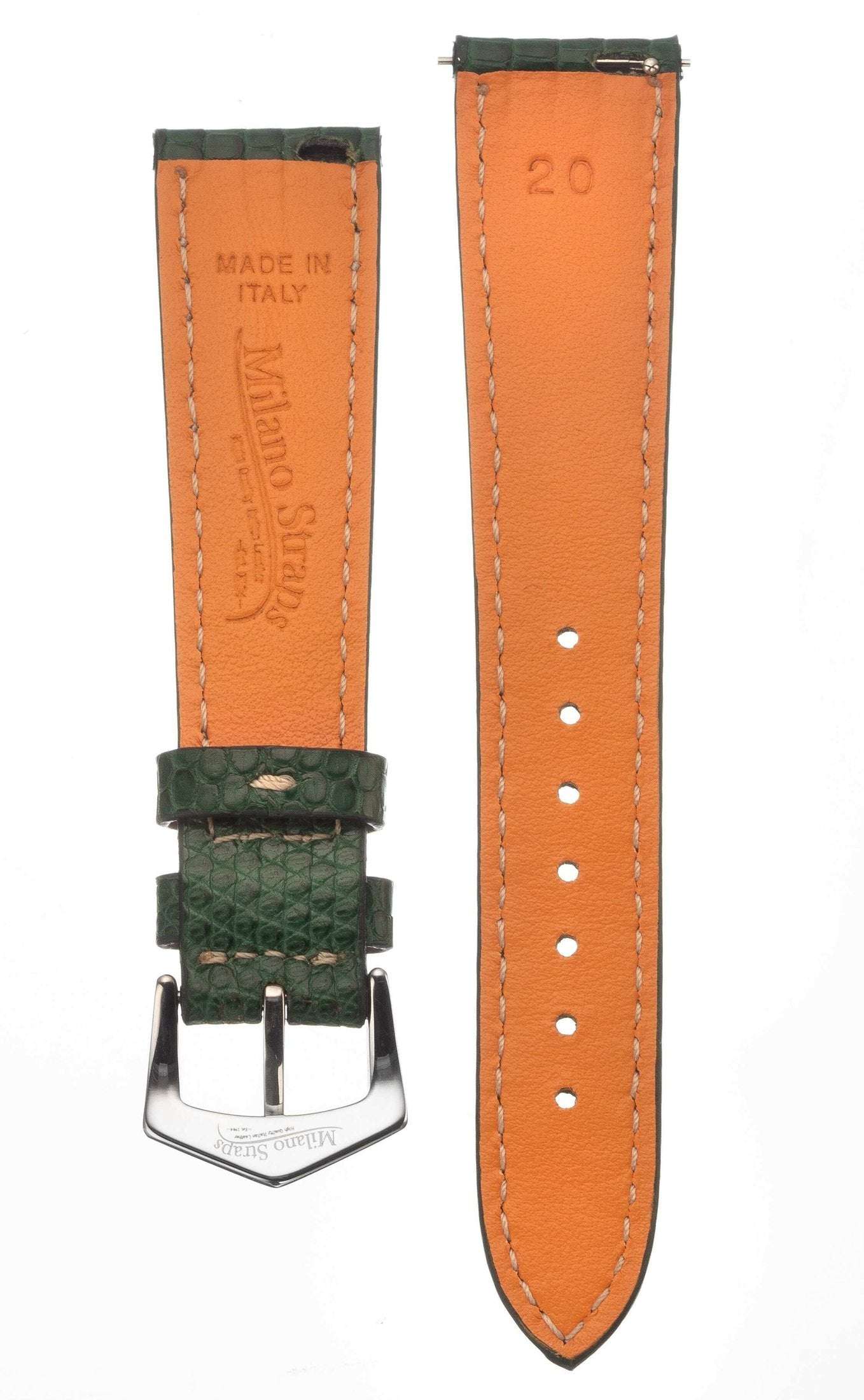 Green Lizard Apple Watch Leather Band  | Watch Bands - Apple Watch Lizard Bands- Milano Straps