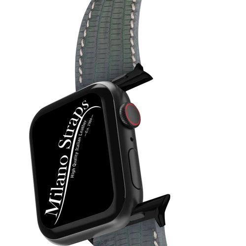 Cinturino Apple Watch in pelle di lucertola verde 20mm x 16mm artigianale Made in Italy — Milano Straps