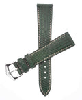 Cinturino in pelle di lucertola verde fatto a mano, disponibile da 18mm a 24mm — Milano Straps