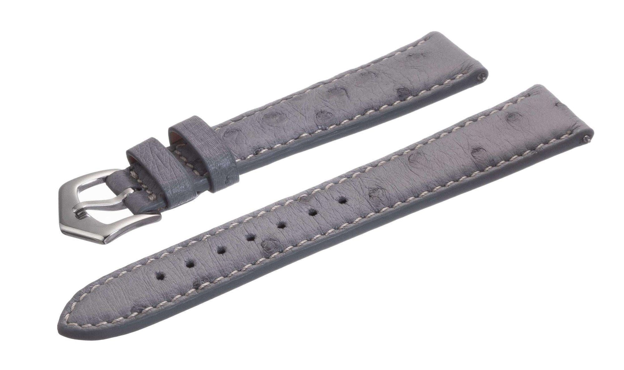 Grey Ostrich Watch Band - Leather strap- Milano Straps