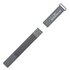 Grey Velcro® Watch Band Ecru Stitches 20mm - Velco® watch bands- Milano Straps