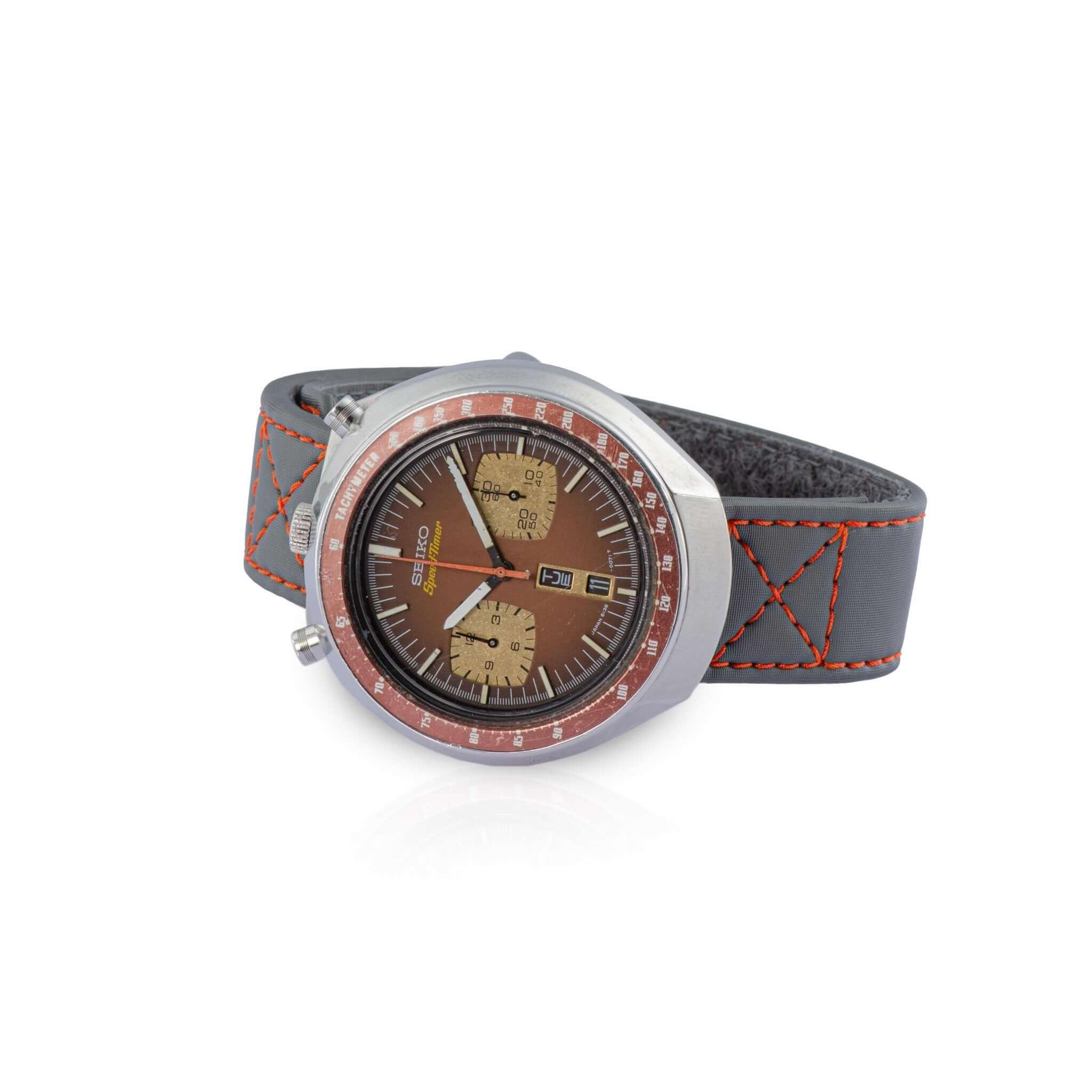 Grey Velcro® Watch Band Red Stitches 20mm - Velco® watch bands- Milano Straps