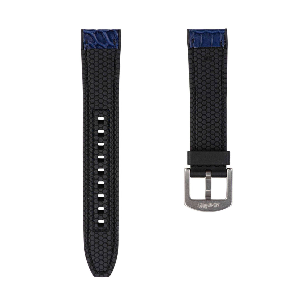 Blu Alligator Watch Rubber Band - Rubber Strap- Milano Straps