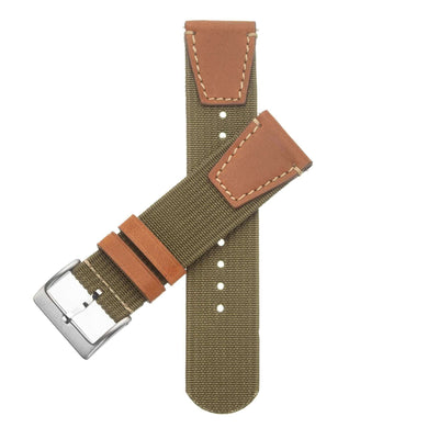 Cinturino orologio verde militare due pezzi eco-compatibile con quick-release — Milano Straps