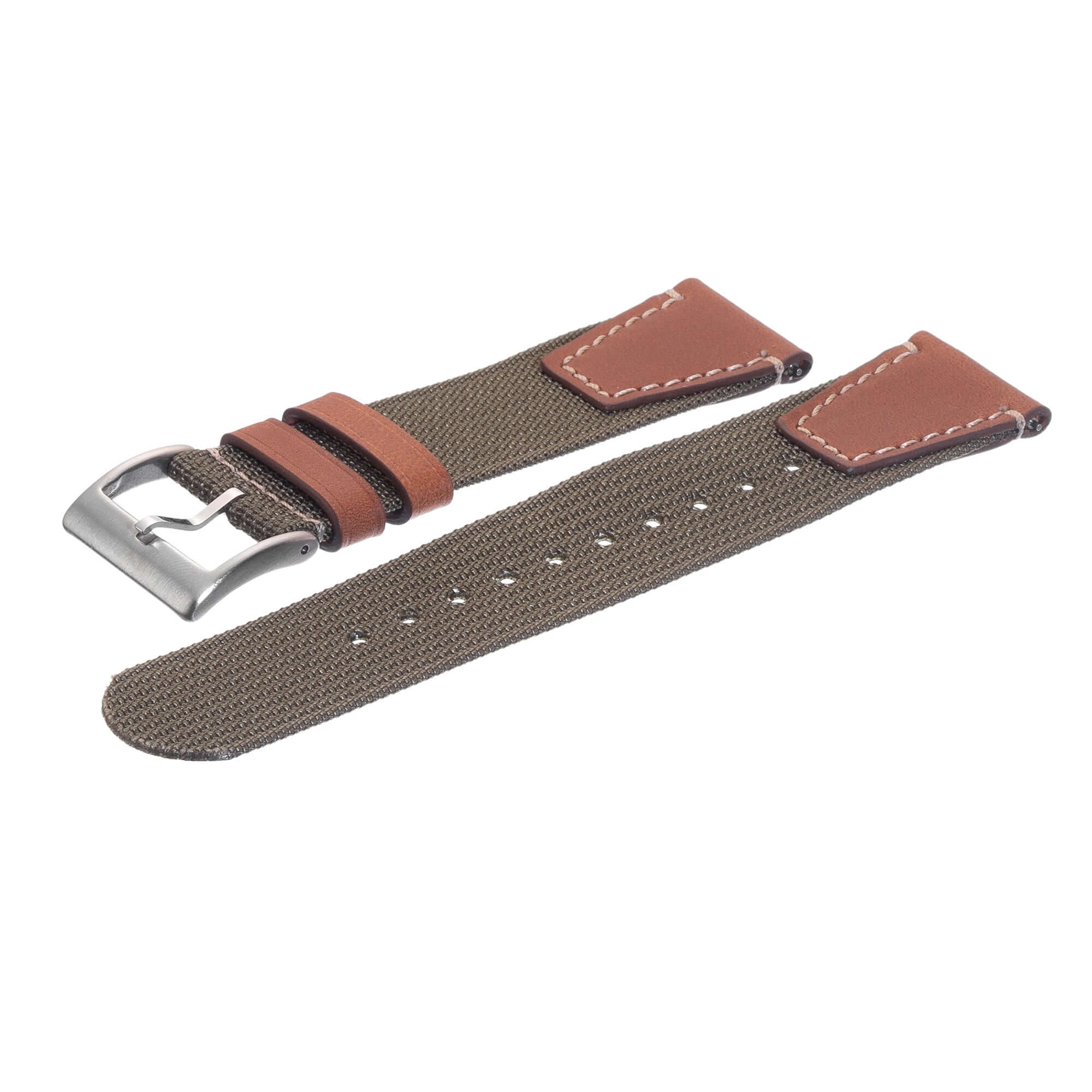 Cinturino orologio verde militare due pezzi eco-compatibile con quick-release — Milano Straps