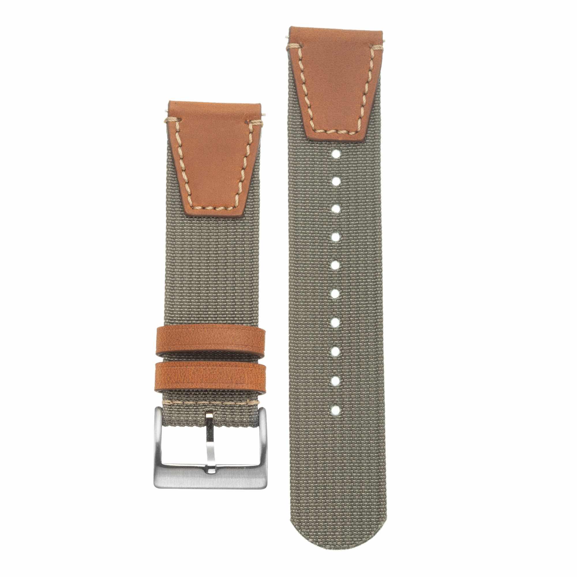 Cinturino orologio verde militare due pezzi eco-compatibile con quick-release — Milano Straps