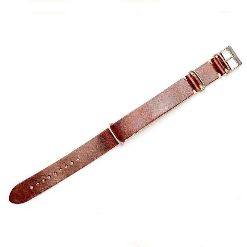 Military Leather  Burgundy Italian Leather Strap - Military Watch Strap- Milano Straps
