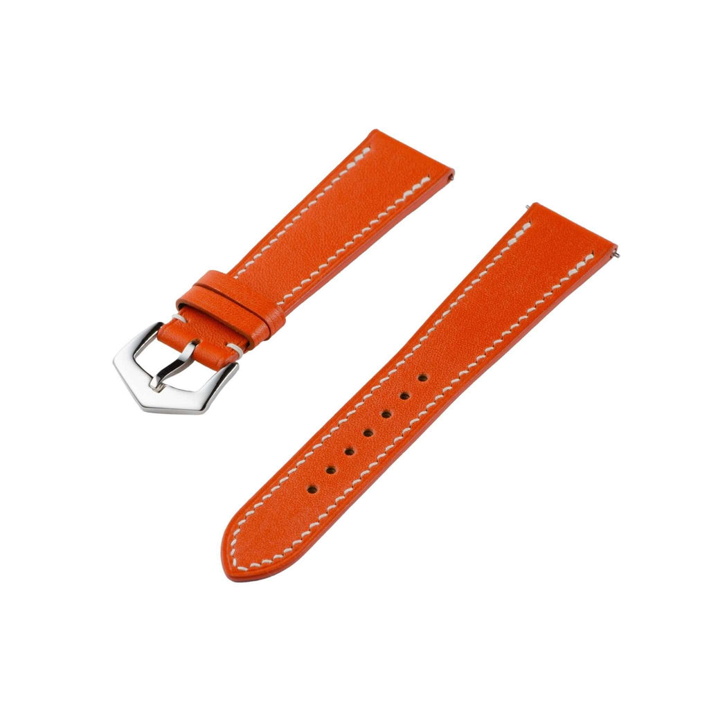 Orange Barenia Leather Watch Strap - Leather strap- Milano Straps